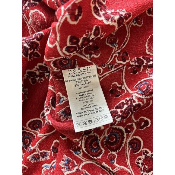 Ba&sh Jazz V Neck MIDI Dress Red 1 1483 - Picture 8 of 8